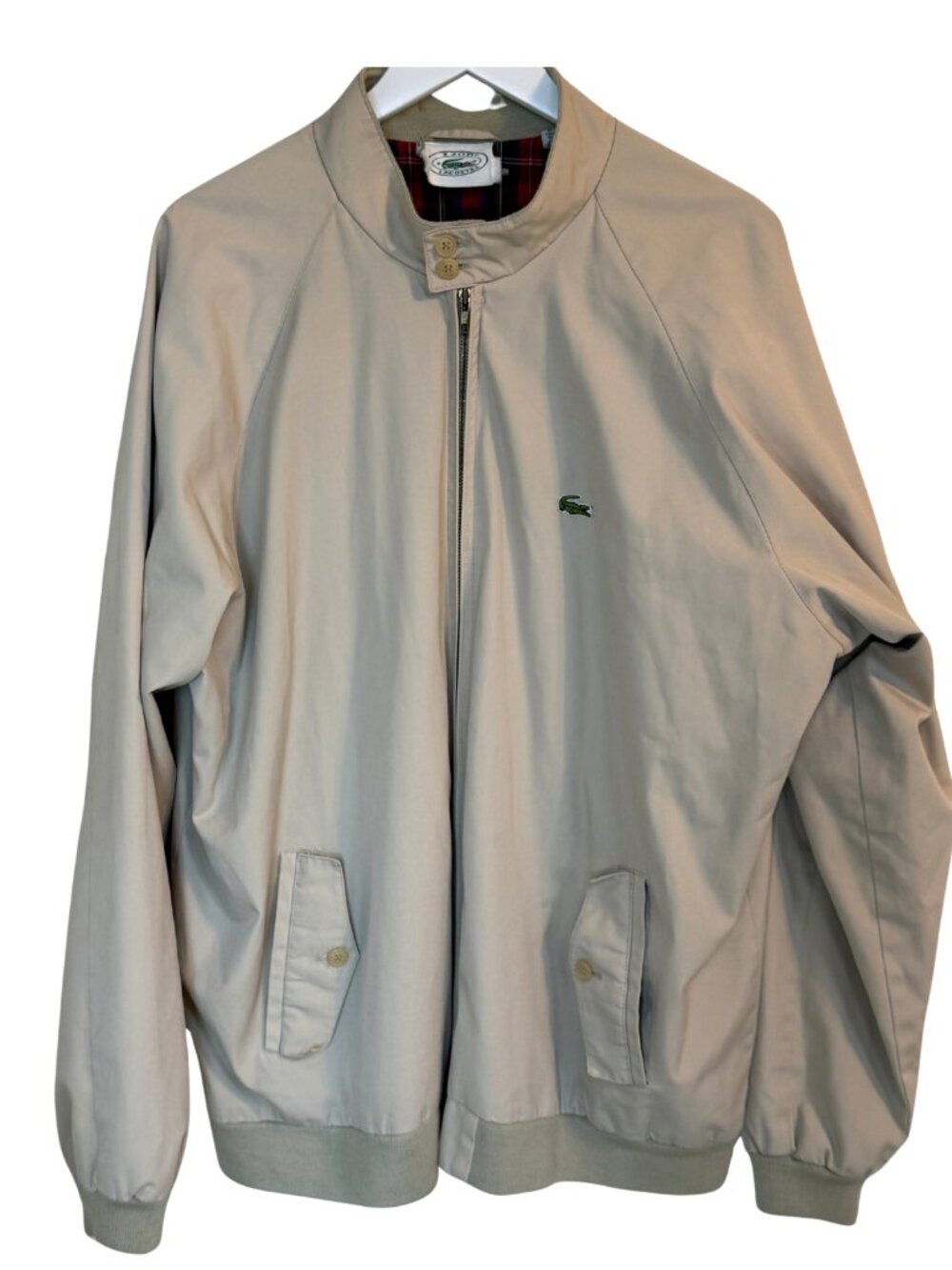 Vintage Izod Lacoste Golf Jacket Plaid Lined XXLT